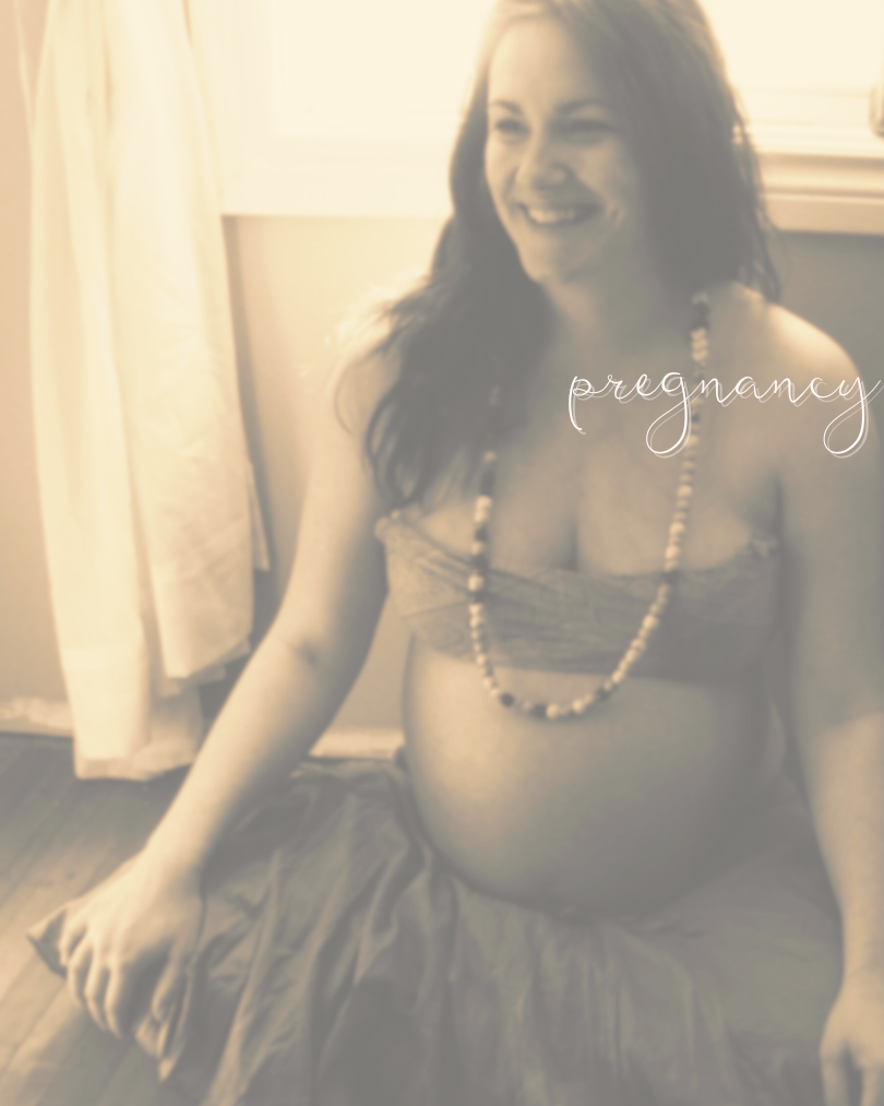 pregnant woman with a bare belly